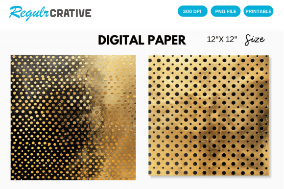 Download Golden Foil Tiny Dot Digital Paper - Premium Bundle
