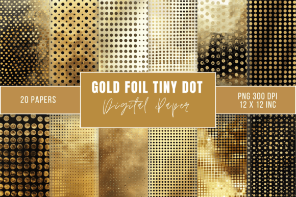 Download Watercolor Gold Foil Tiny Dot Bundle - Premium Resources
